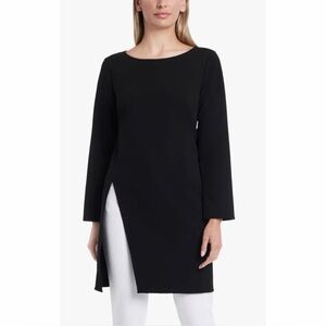 VINCE CAMUTO NWT Black Long Sleeve Side Slit Crepe Ponte Tunic Top XS